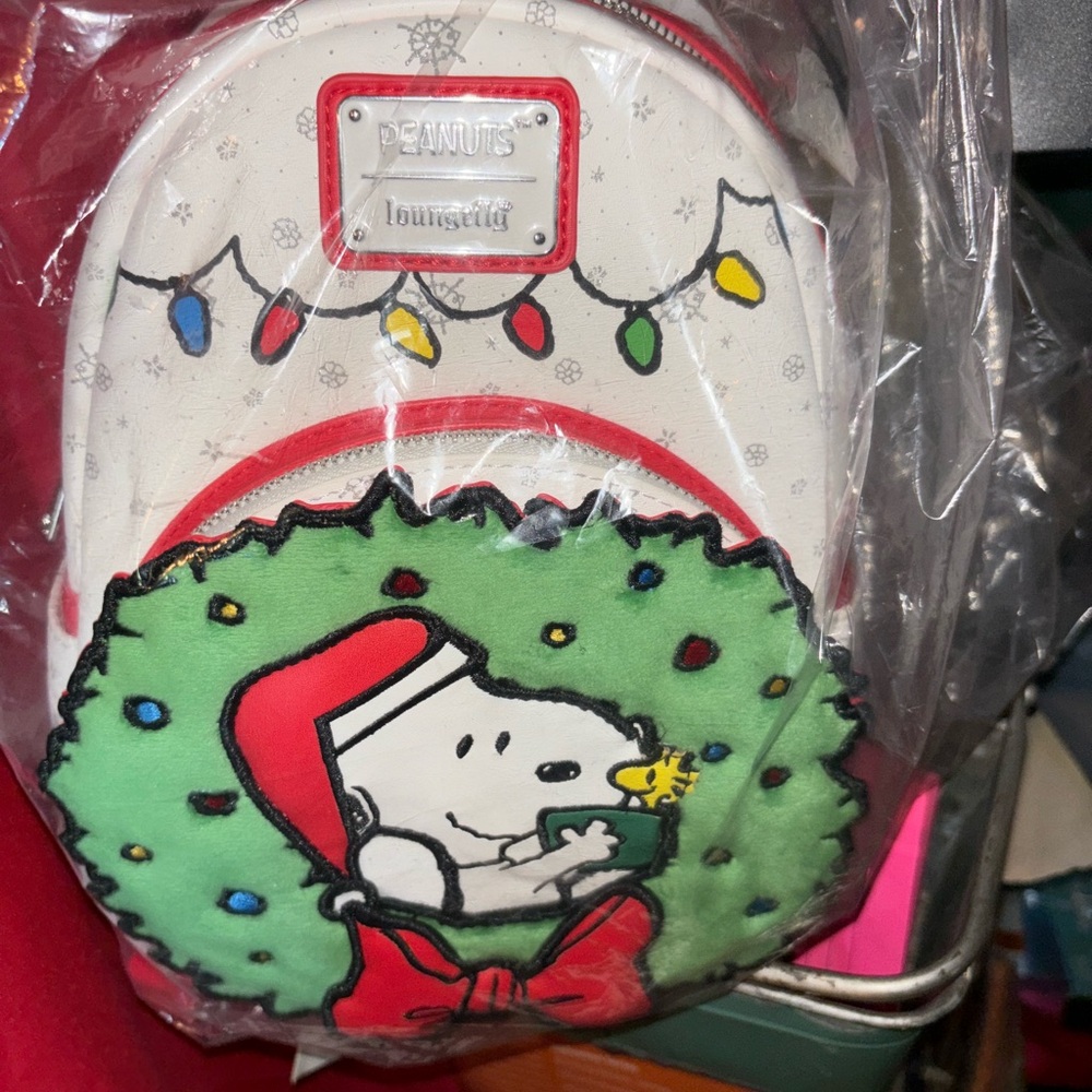 Peanuts Snoopy & Woodstock Holiday Wreath Mini Backpack
